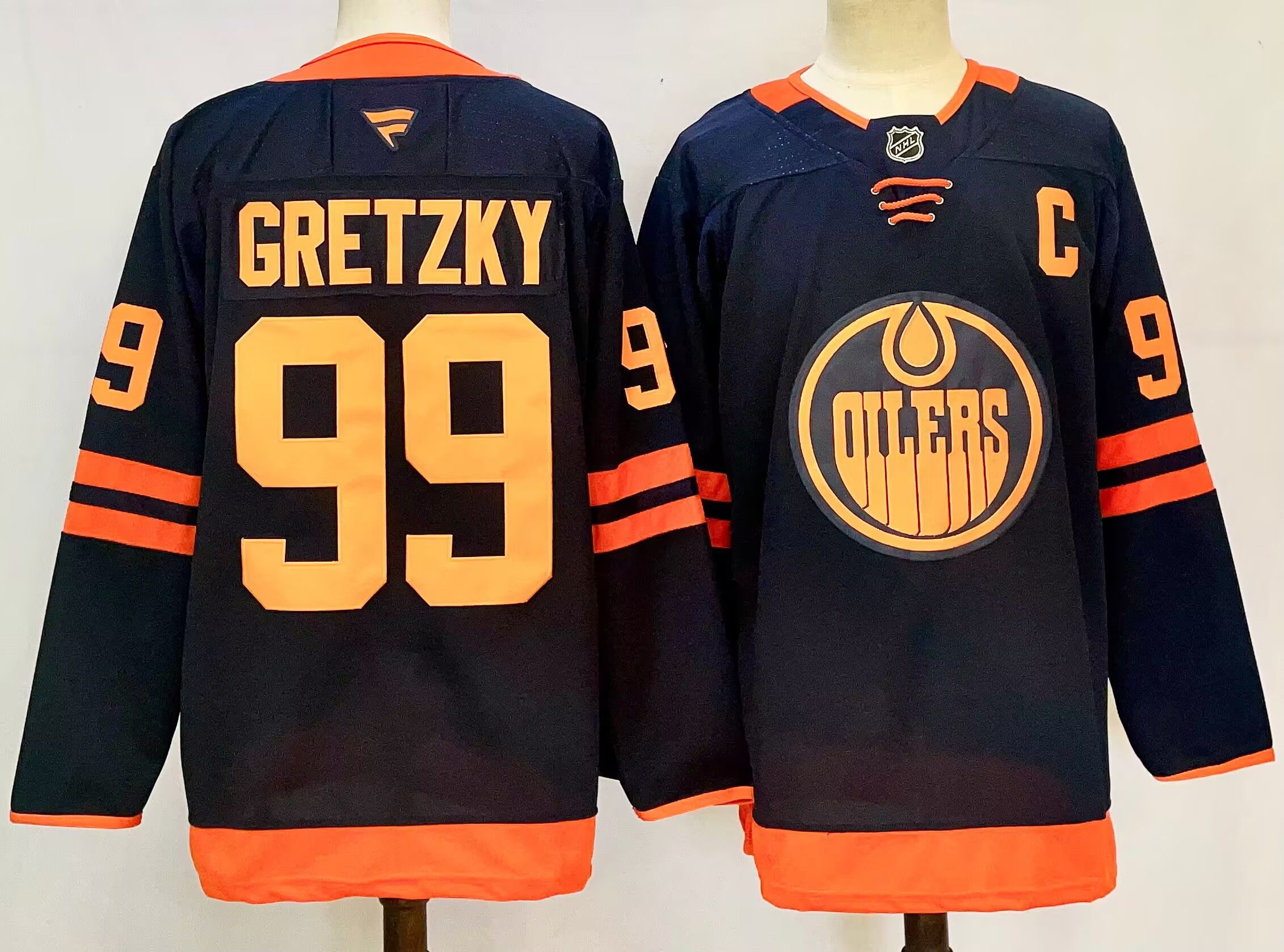 Men Edmonton Oilers 99 Gretzky Black 2025 Home Premier Player NHL Jersey